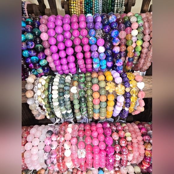 10mm Brown Blue Striped Persian Bracelet - Picture 6 of 6